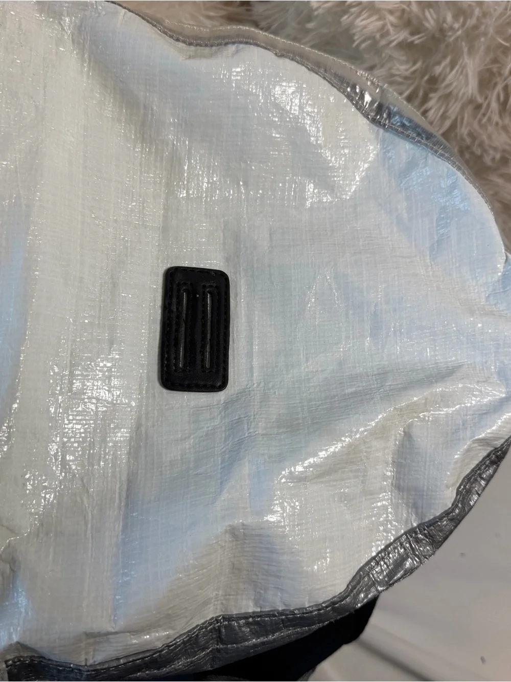 Zara Men Silver Metallic Duffel Bag with Black Handles